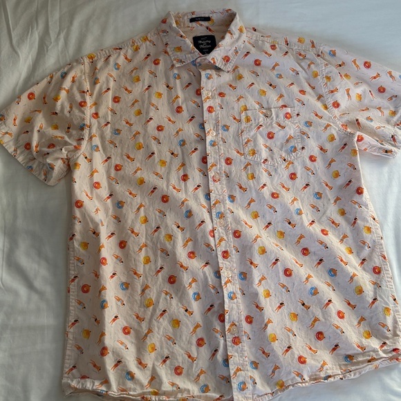 Artistry in Motion Shirt Mens L Button Down Pink Swimming Pool Party Tubing Fun - Picture 3 of 11